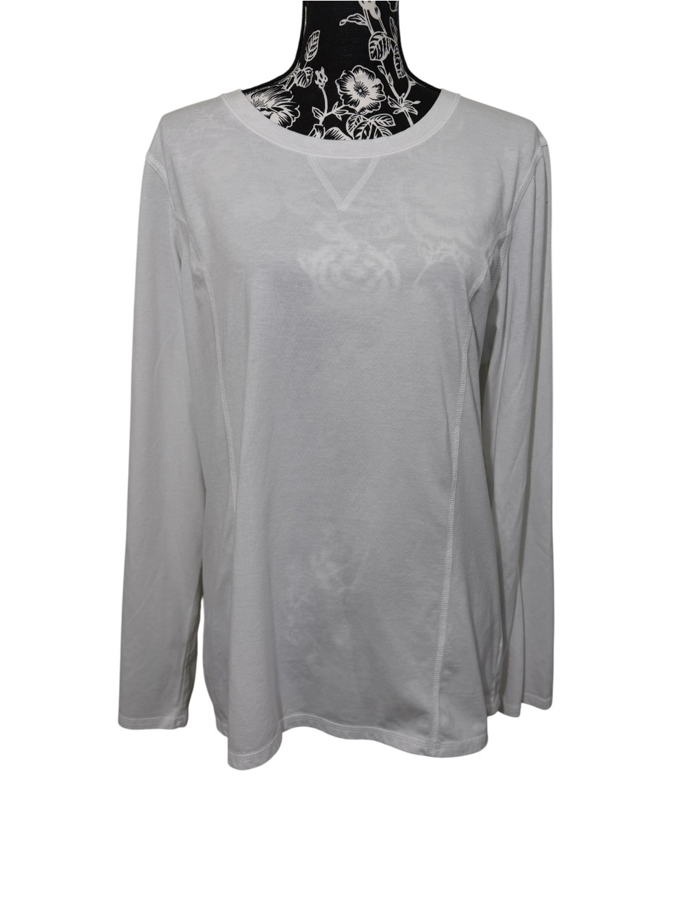 Hanes White Long Sleeve Women's Tee